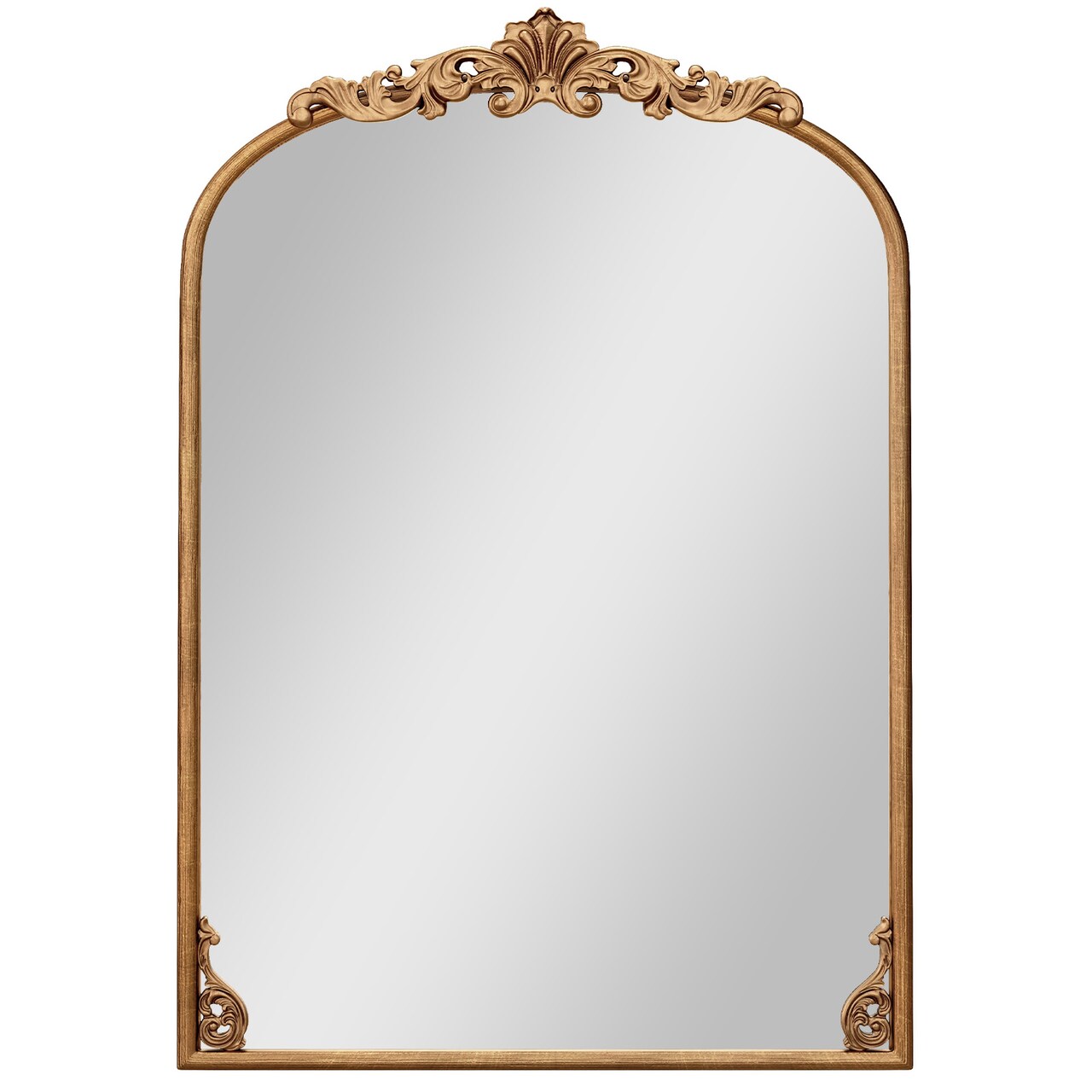 Arched Mirror for Wall Gold Traditional Vintage Ornate Baroque Mirror with Metal Frame